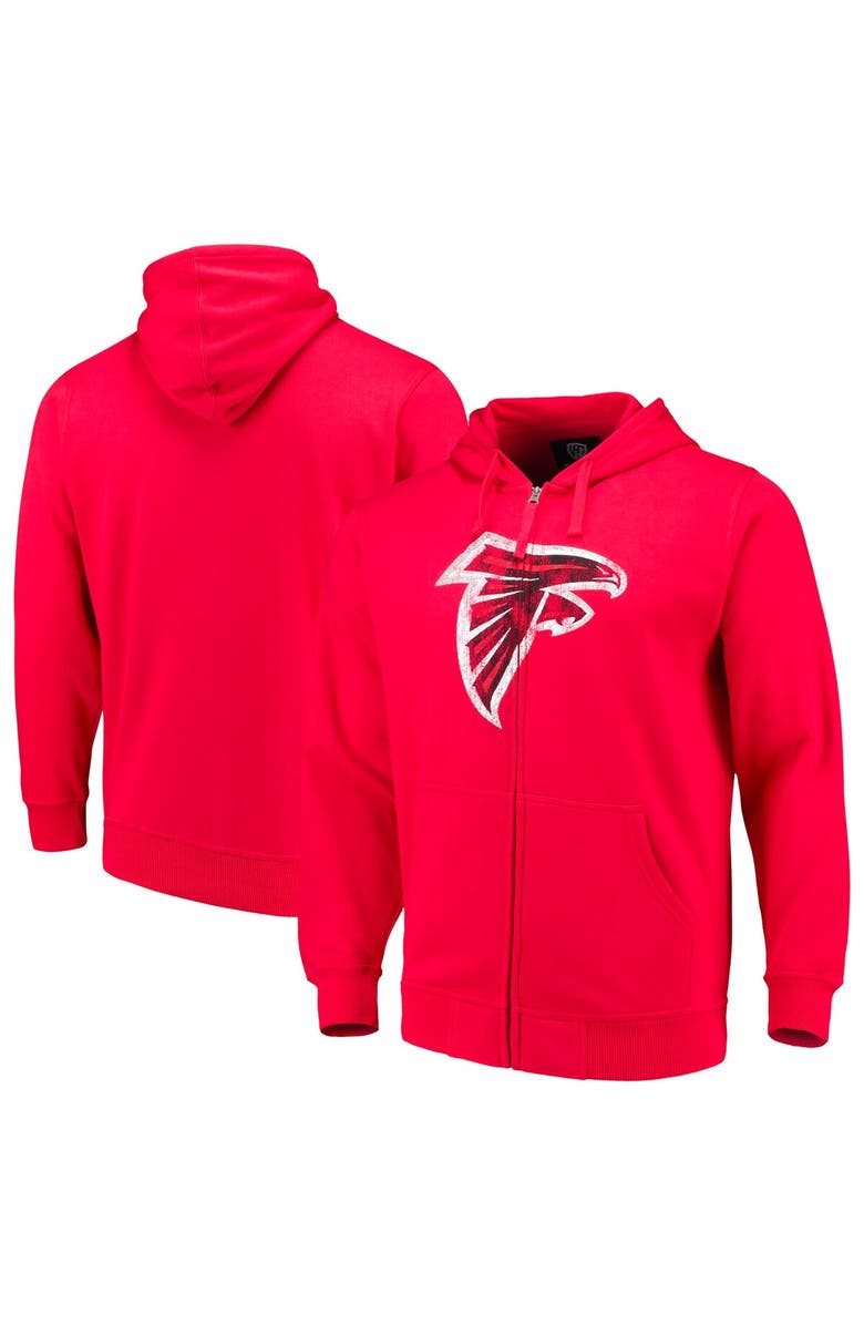 STARTER Men's G-III Sports by Carl Banks Red Atlanta Falcons Primary Logo Full-Zip Hoodie, Main, color, 