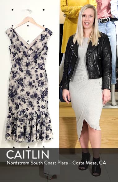 Gal Meets Glam Collection Rosemary Floral Embroidered Midi Dress