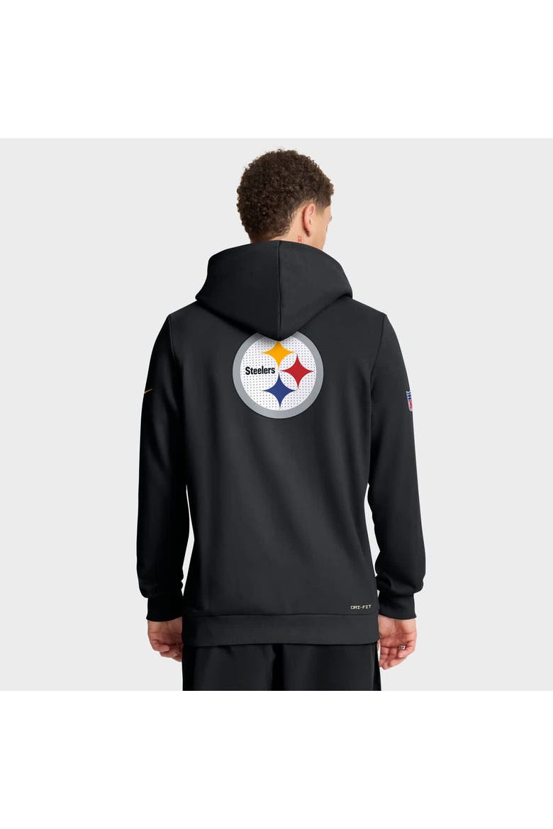 Men's Nike Black Pittsburgh Steelers Sideline Standard Issue Utility Player Dri-FIT Full-Zip Hoodie, Alternate, color, Black