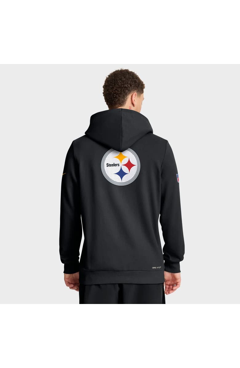 Nike Men's Nike Black Pittsburgh Steelers Sideline Standard Issue Utility Player Dri-FIT Full-Zip Hoodie, Alternate, color, Black