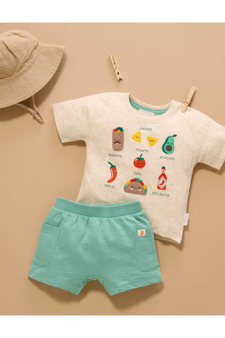 Small Bites Tee and Short Set, Alternate, color, Iguana