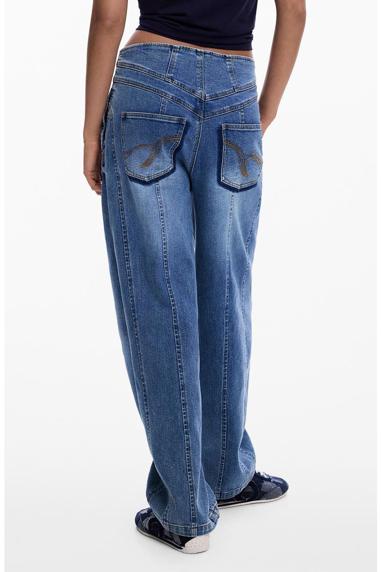 Barrel Leg Jeans, Alternate, color, MEDIUM BLUE