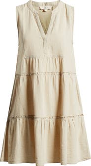 Elan Tiered Cotton Blend Cover-Up Dress