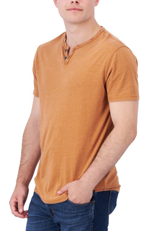 Lucky Brand Button Notch Neck T-shirt In Cinnamon Stick