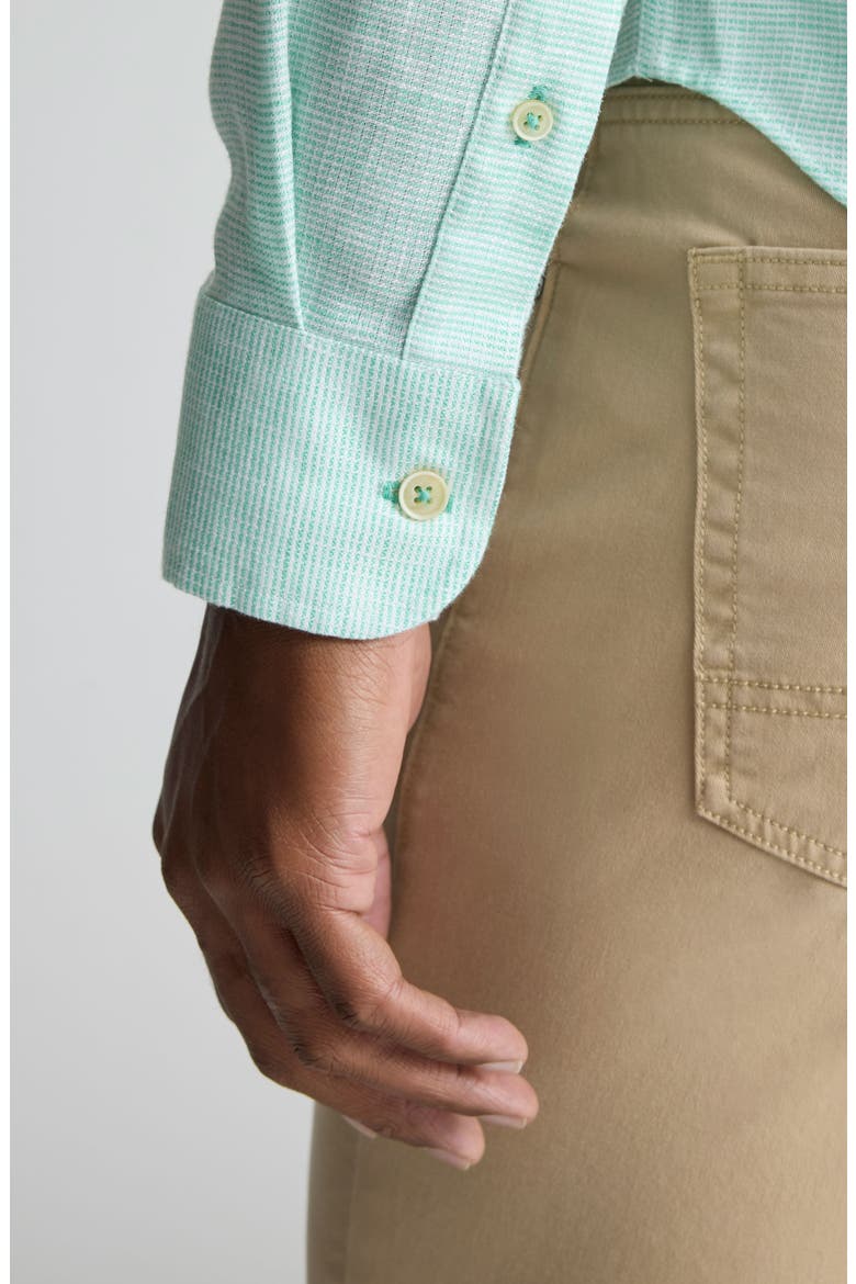 Stripe Wrinkle Resistant Linen Button-Up Shirt, Alternate, color, GREEN