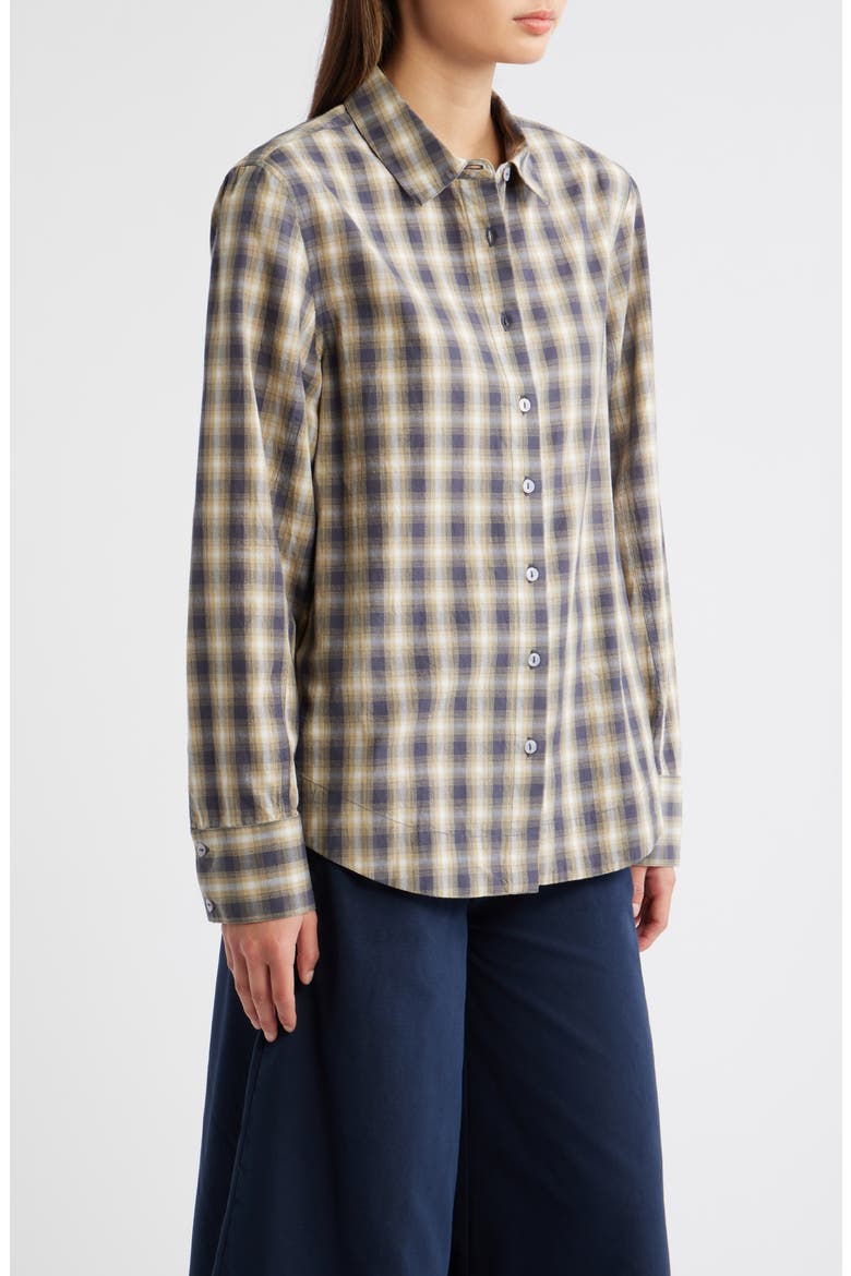 Solana Checked Organic Cotton Shirt, Alternate, color, CARDAMON