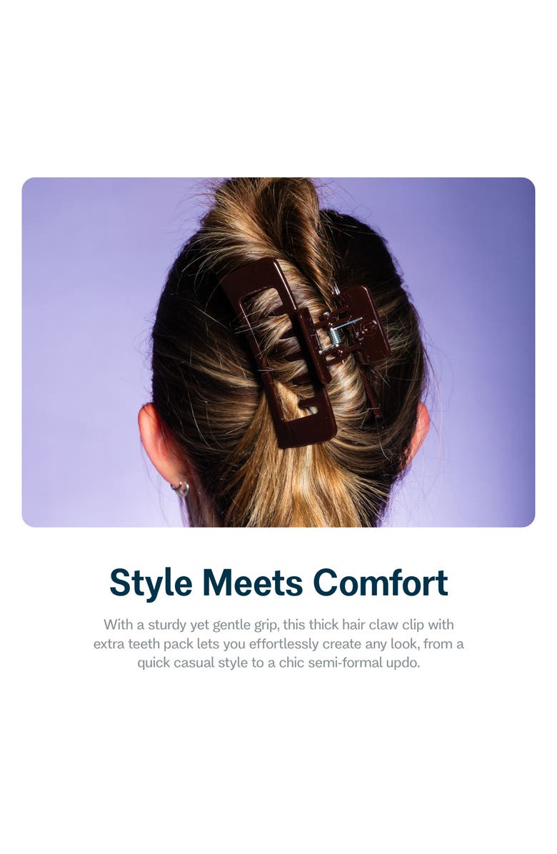 Gimme Beauty Thick Hair Extra Teeth Claw Clips, Alternate, color, Brown