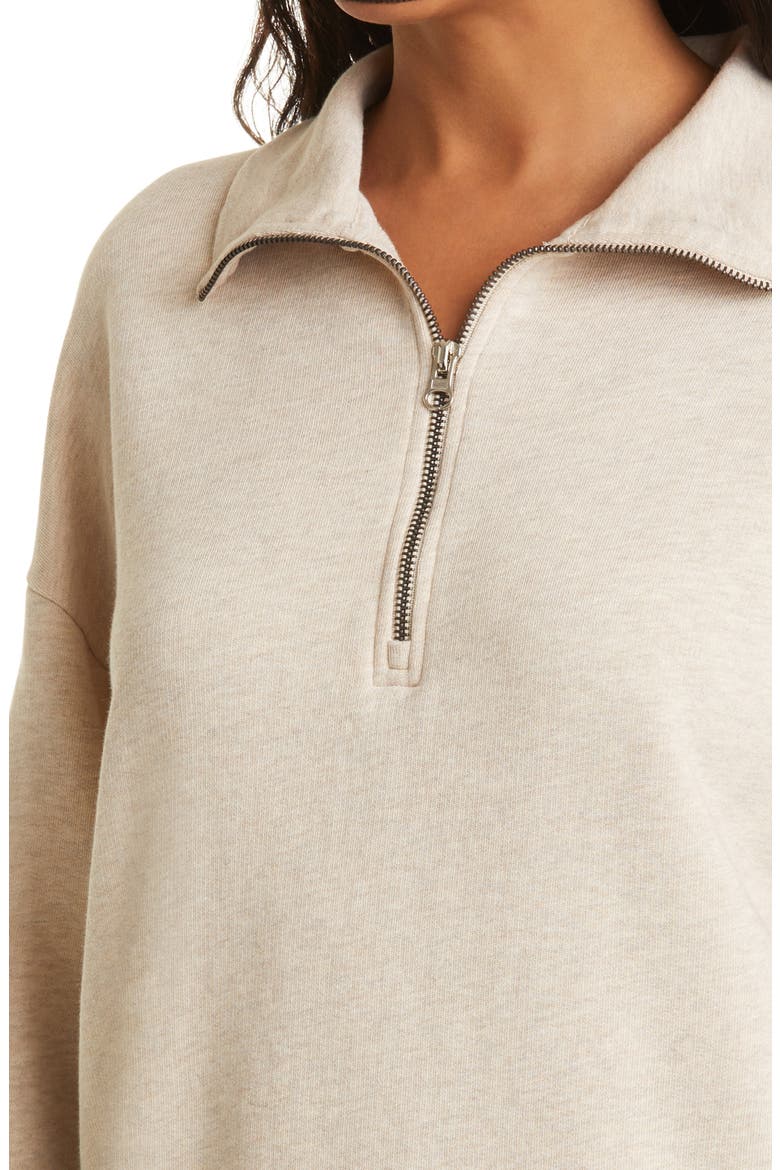 Cotton Half-Zip Pullover, Alternate, color, BEIGE