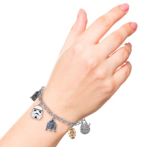 Star Wars Charm Bracelet With 5 Unique Charms, 7" + .75" In Metallic