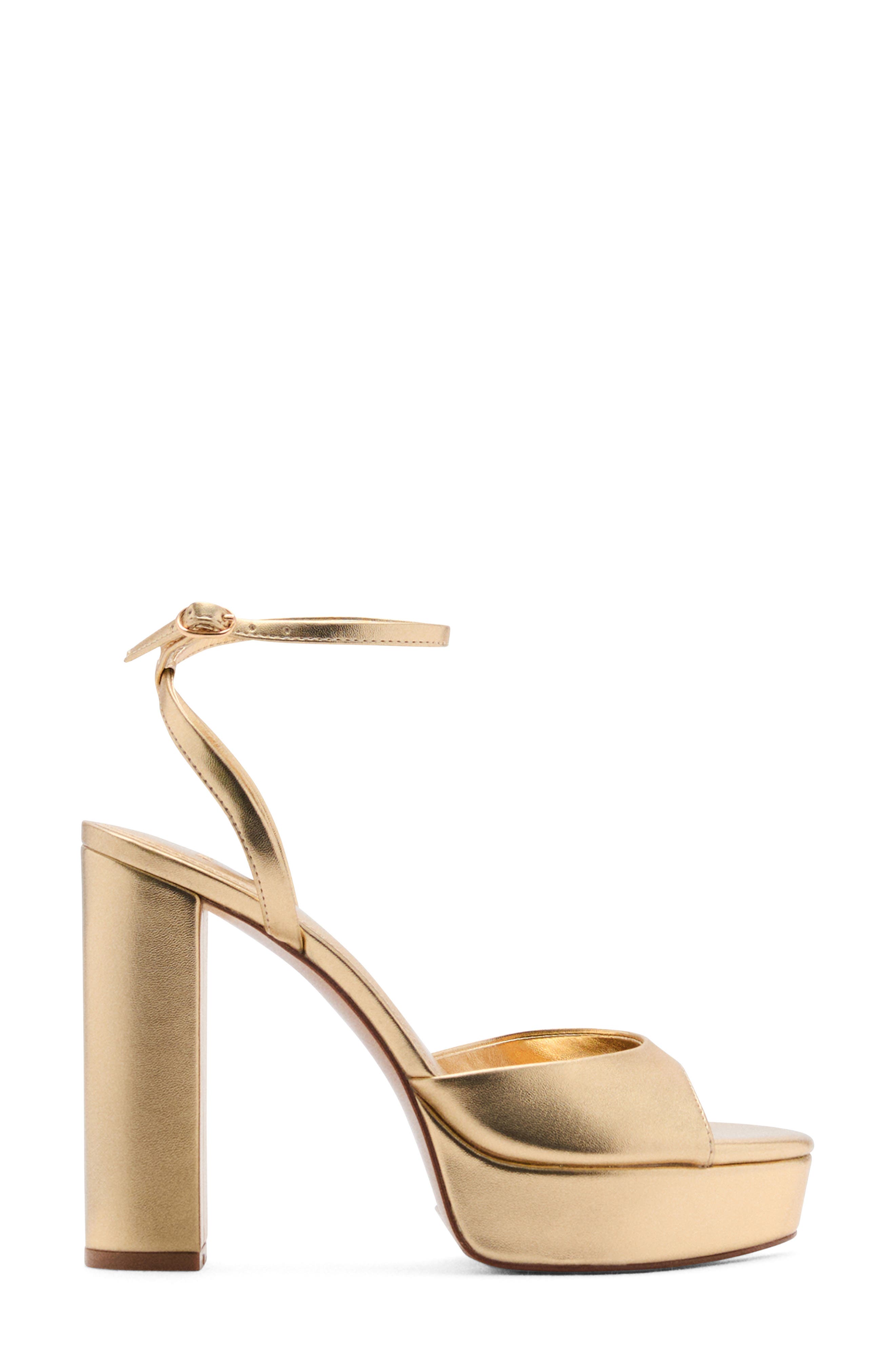 MANGO Ankle Strap Platform Sandal, Alternate, color, 