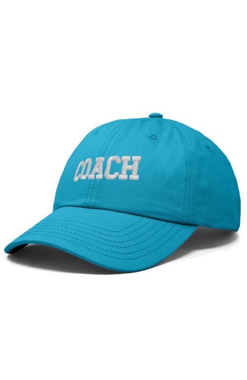 Dalix Coach Embroidered Sports Dad Cap In Teal