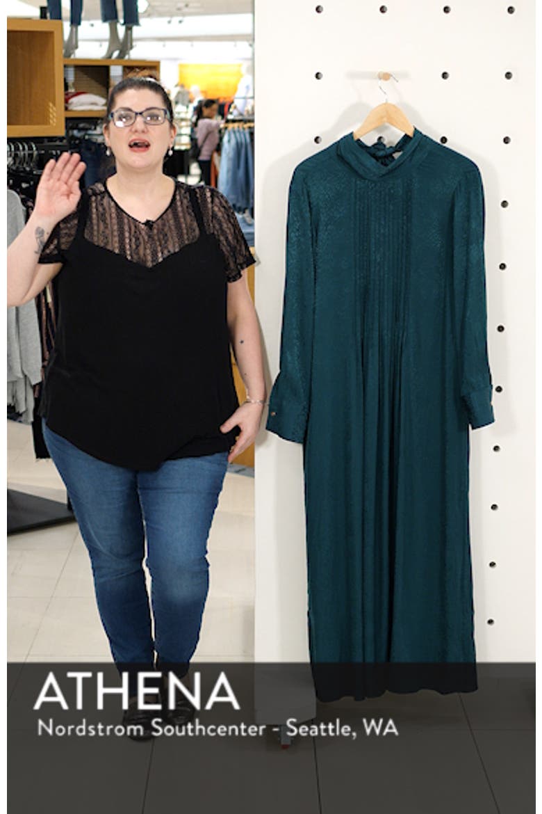 Jacquard Pintuck Satin Midi Dress video