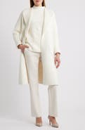 Anne Klein Wing Collar Sweater Coat