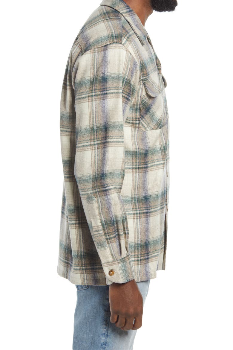 Board Plaid Lined Wool Button-Up Shirt, Alternate, color, NAVY PLAID