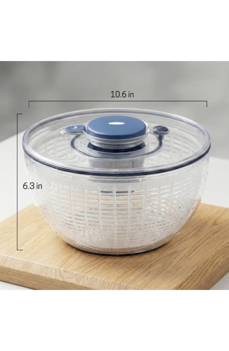 Luminuxe Salad Spinner with Built In Drain 5.3 Quart, Alternate, color, Clear
