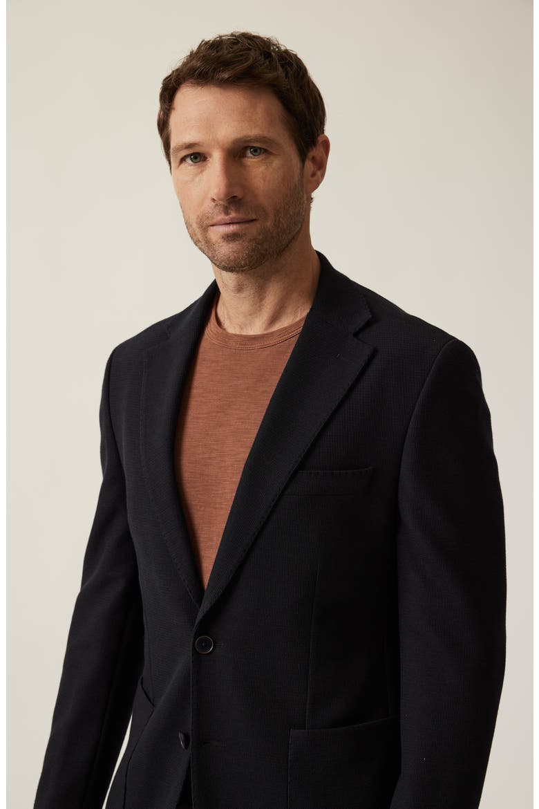 Matteo Slim Fit Navy Knit Blazer, Alternate, color, NAVY