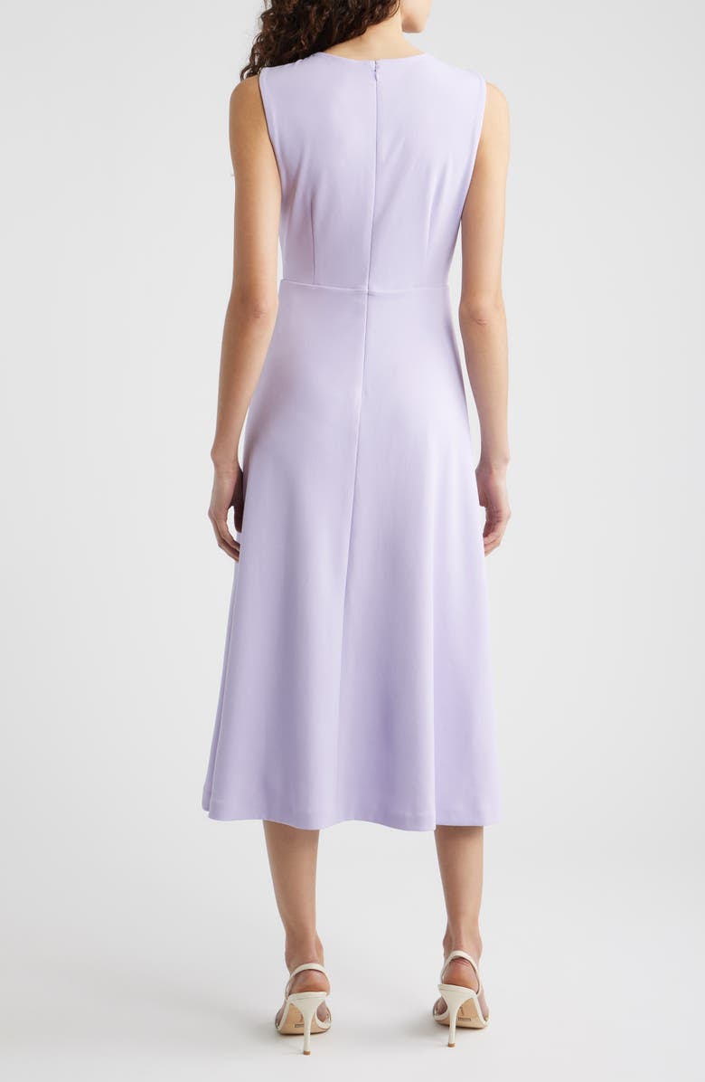 Anne Klein Twist Neck A-Line Midi Dress, Alternate, color, Pastel Lilac