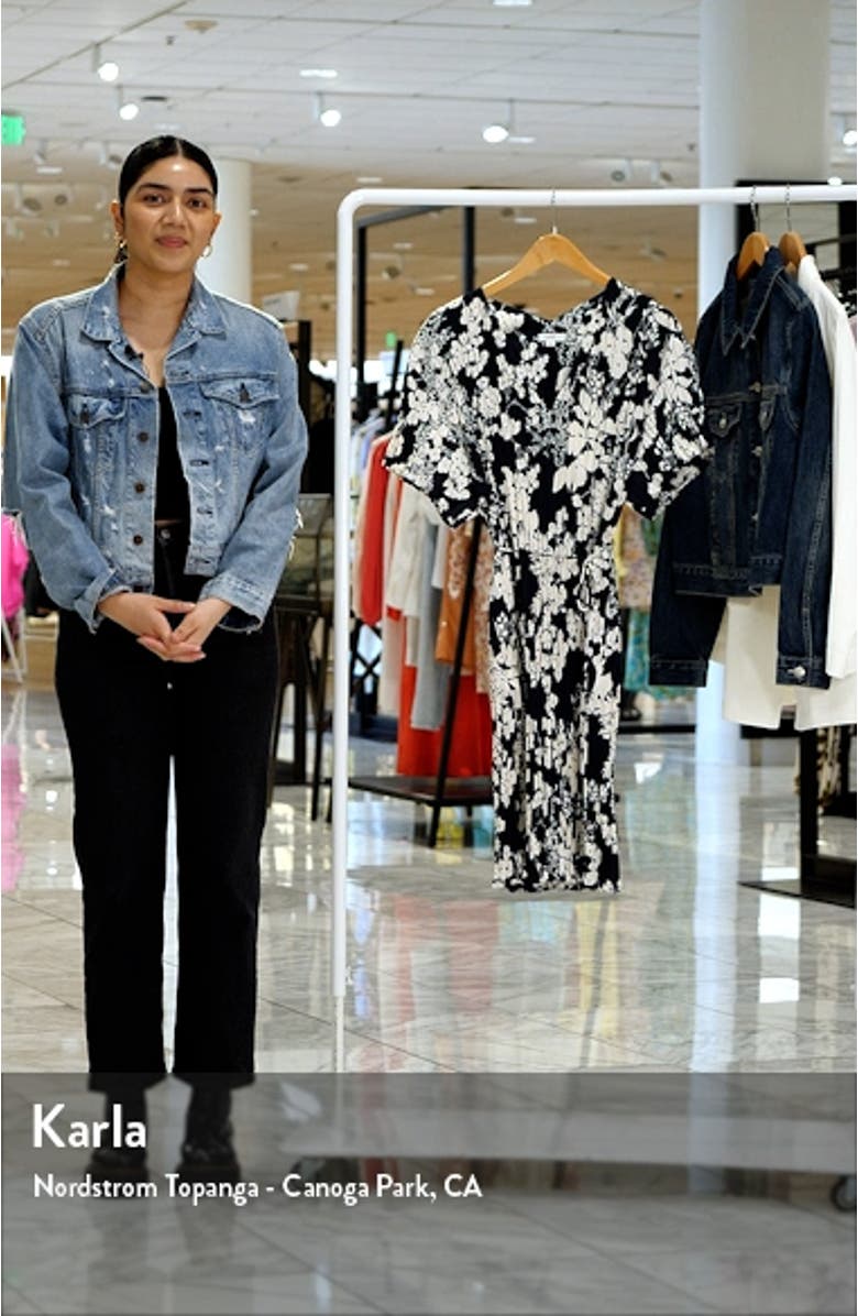 Arboretum Floral Crinkled Satin Dress, sales video thumbnail