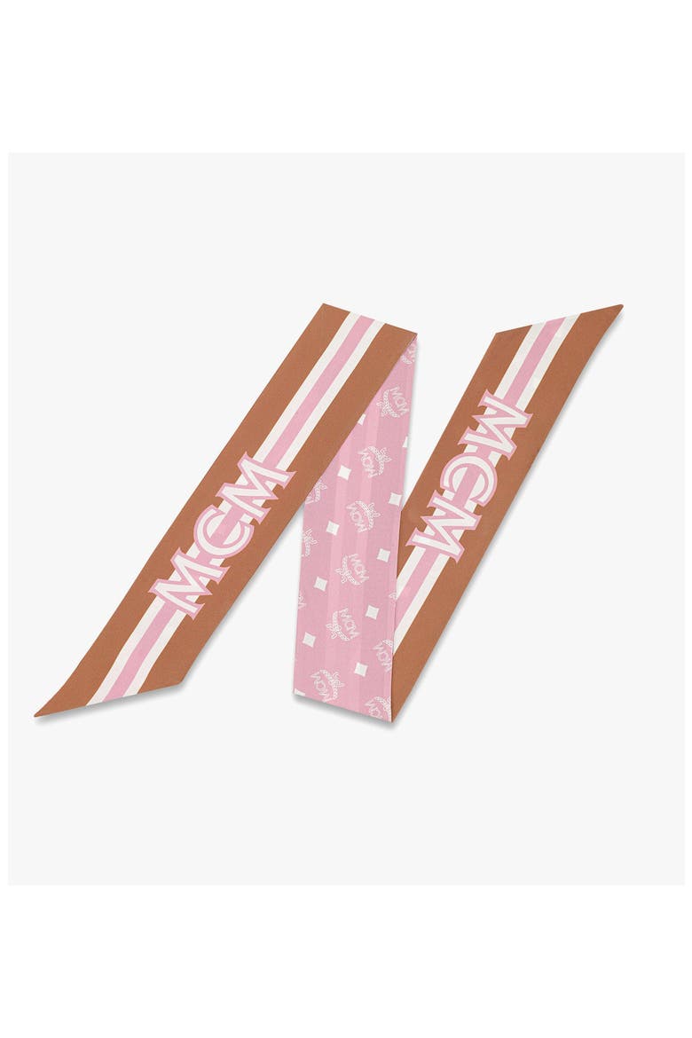 Monogram Print Petite Silk Scarf, Alternate, color, Soft Pink