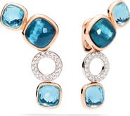 Pomellato Nudo Sky Blue Topaz & Diamond Pavé Drop Earrings