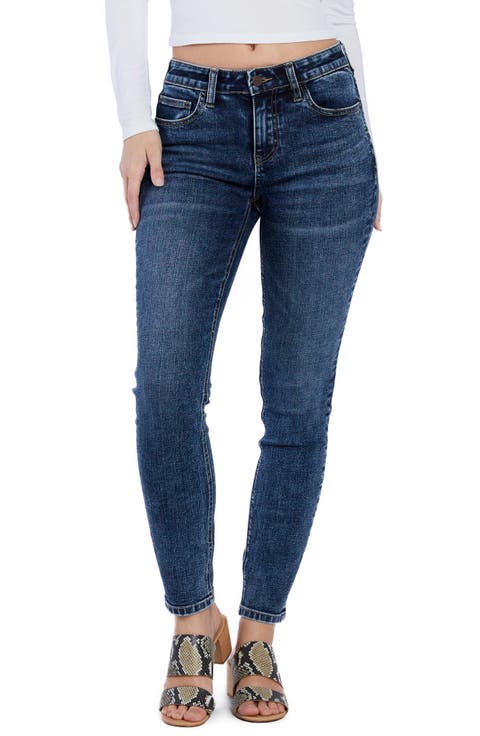 High Waist Ankle Skinny Jeans (Out of Town Blue)