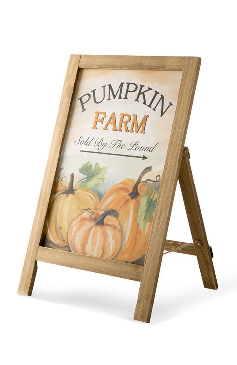 24"H Fall Wooden Easel Porch Sign Standing Decor