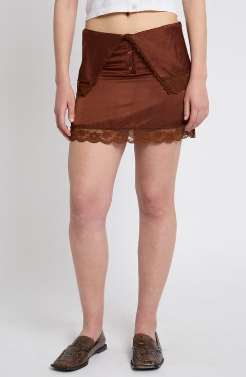 Lace Trim Miniskirt