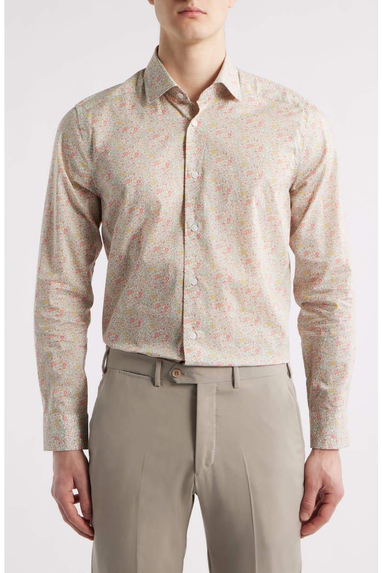 Denis Floral Button-Up Shirt, Main, color, PINK