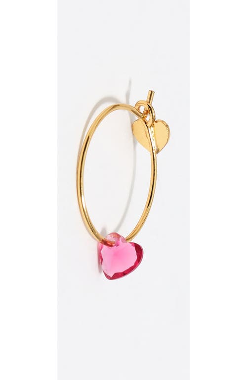 Bimba Y Lola Heart Hoop Crystal Earrings In Gold
