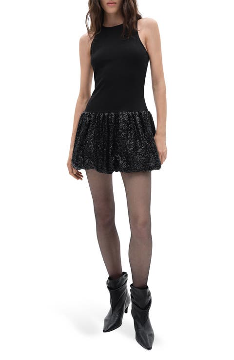 Xnuba Sequin Bubble Hem Minidress