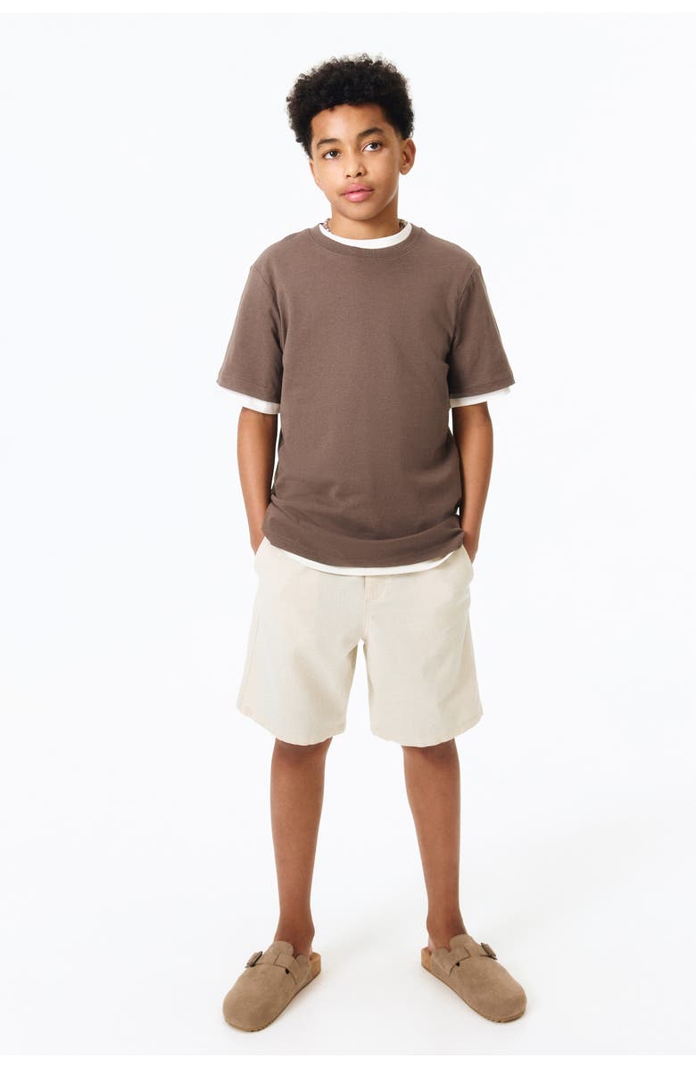 H&M Linen-blend shorts, Alternate, color, Light Beige