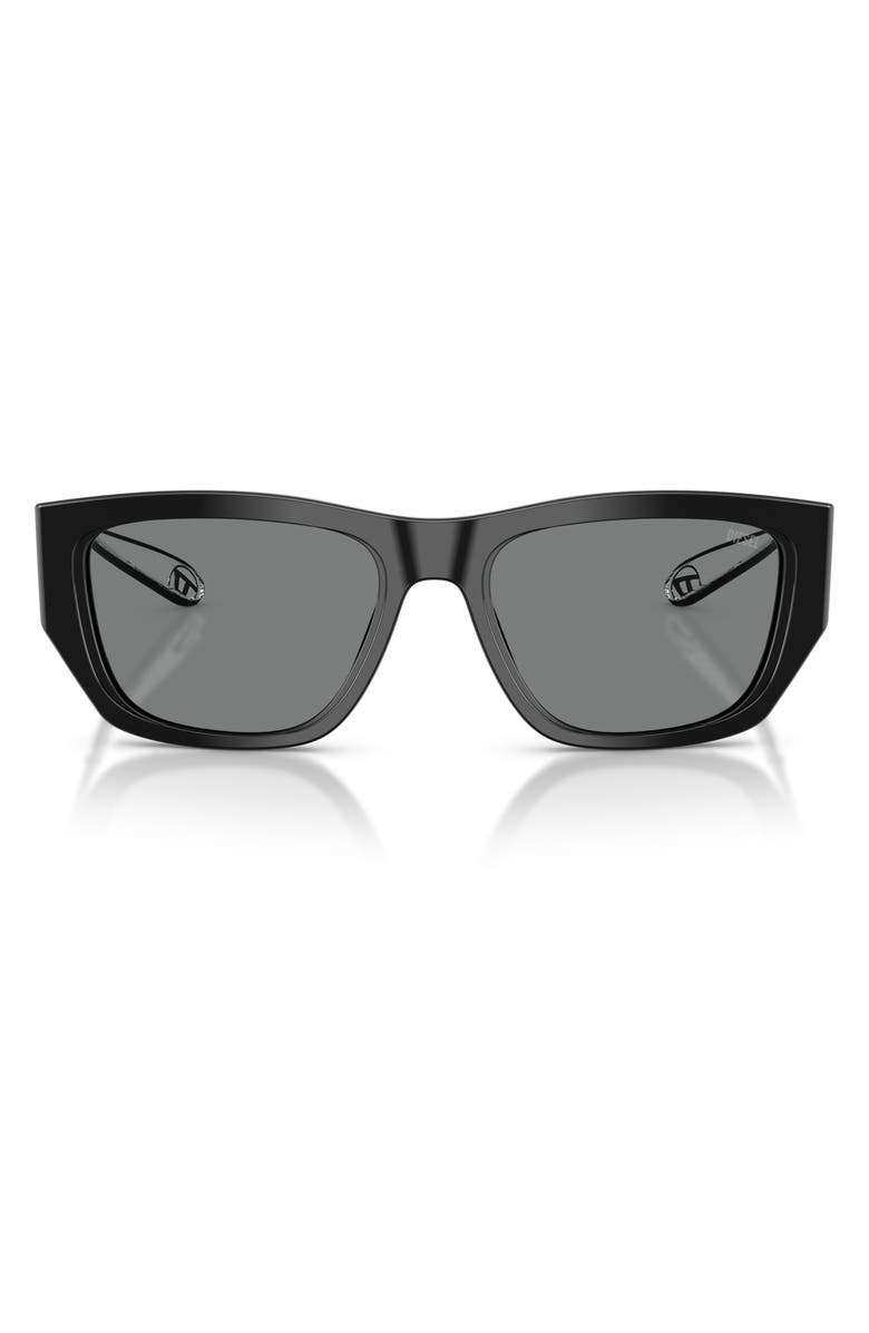 DIESEL<sup>®</sup> DL2006F 54mm Square Sunglasses, Main, color, Black / Dark Grey
