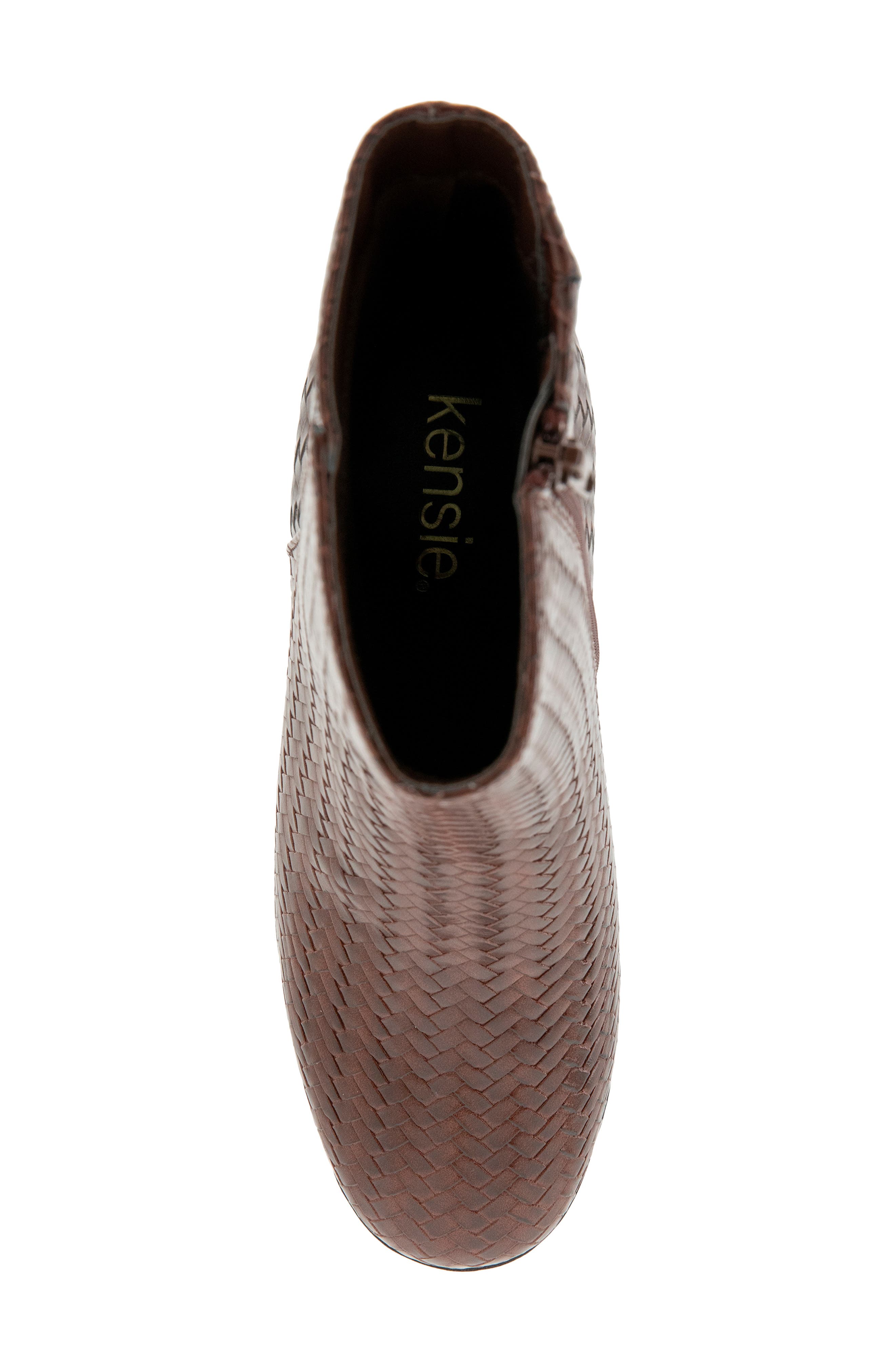 Tonya Faux Leather Bootie, Alternate, color, DARK ESPRESSO WOVEN