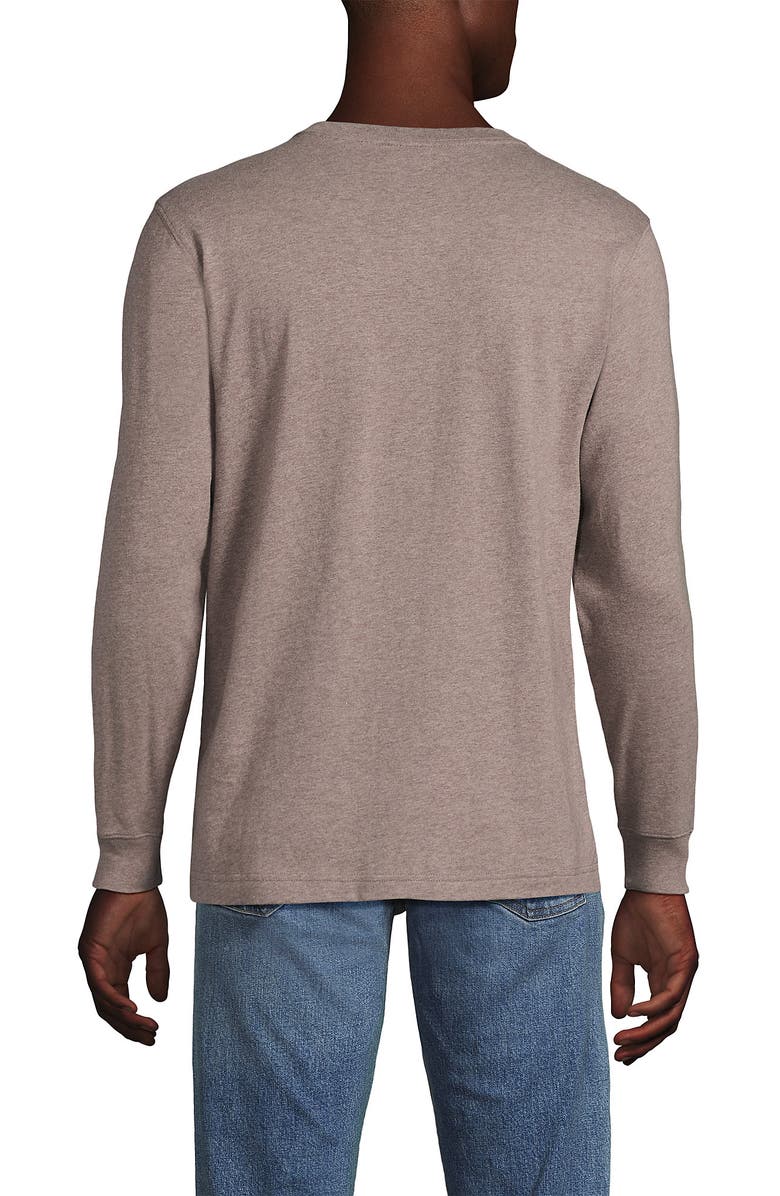 Lands' End Super-T Long Sleeve Henley Shirt, Alternate, color, Light Bark Heather