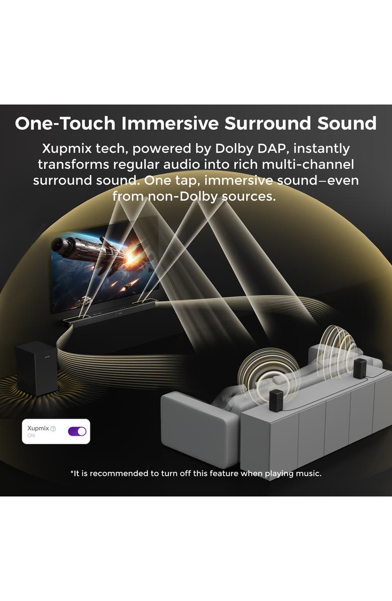 Ultimea Skywave F40 Boom 5.1.2ch Sound Bar with Dolby Atmos, Alternate, color, Black