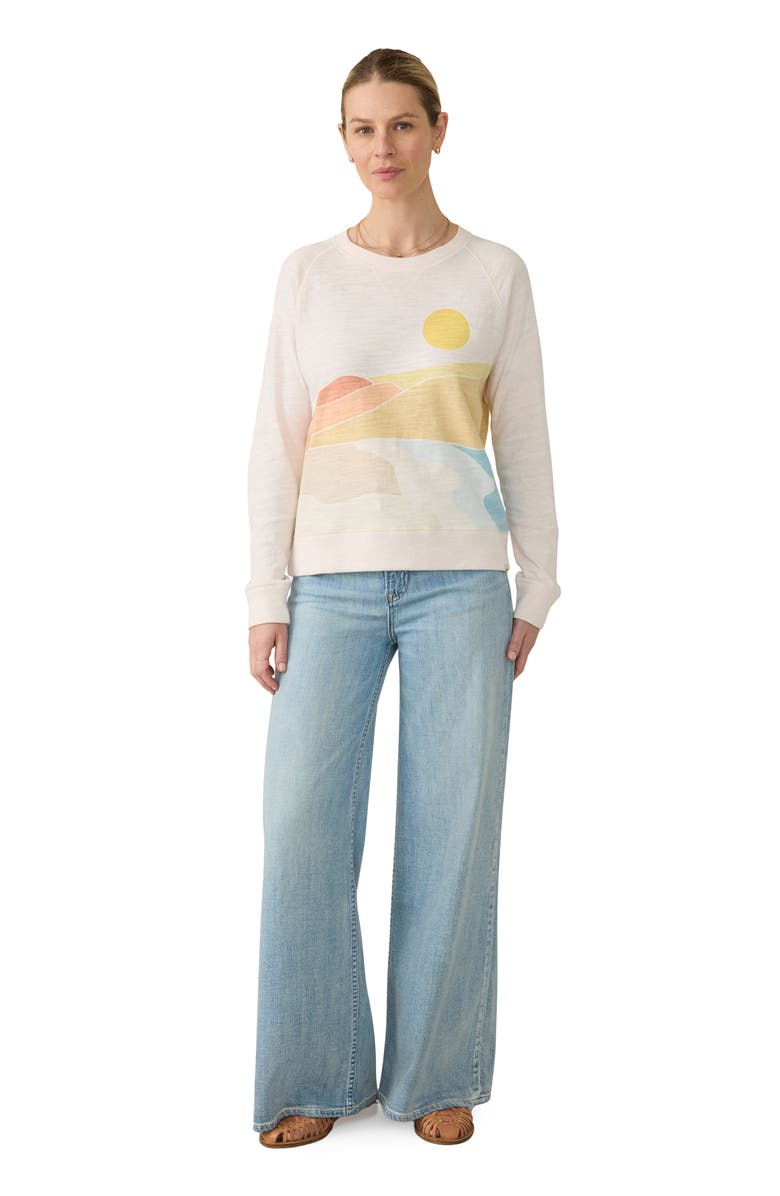 Faherty Print Slub Organic Cotton Sweatshirt, Alternate, color, 
