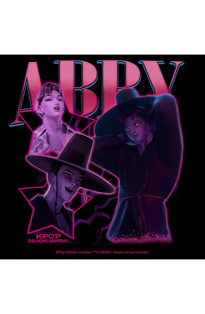 KPop Demon Hunters Girl's KPop Demon Hunters Idol Abby Collage  Graphic T-Shirt, Alternate, color, Black