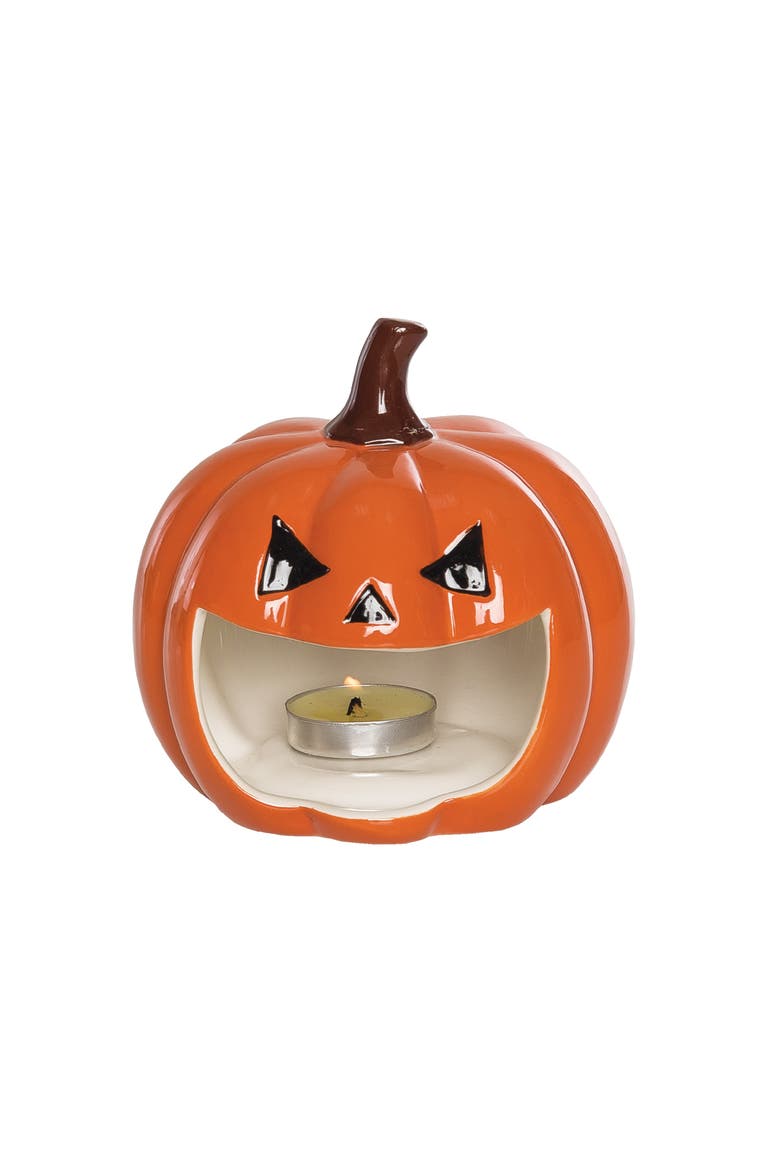 Pumpkin Sponge Candle Holder, Alternate, color, Orange