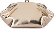 Olga Berg Tally Metallic Faux Leather Frame Clutch