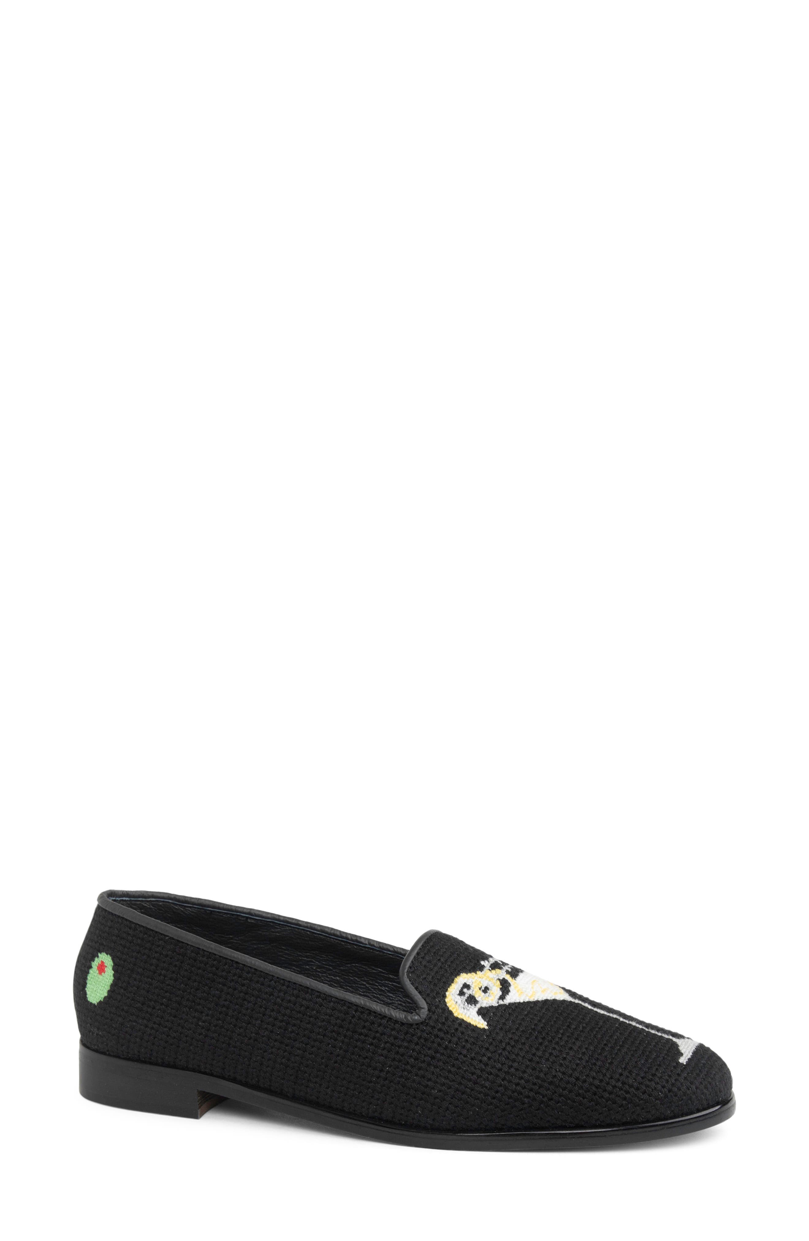 ByPaige Needlepoint Loafer, Main, color, Black / Black