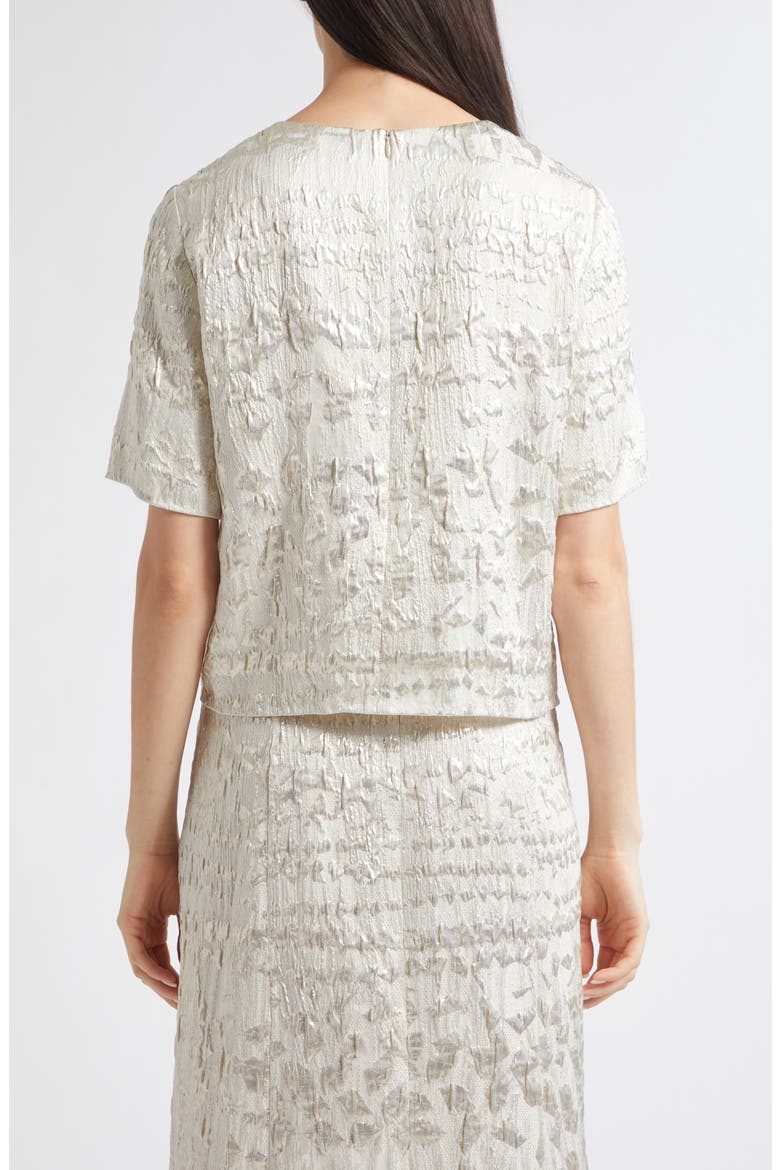 Dina Textured Silk Blend Top, Alternate, color, SILVER