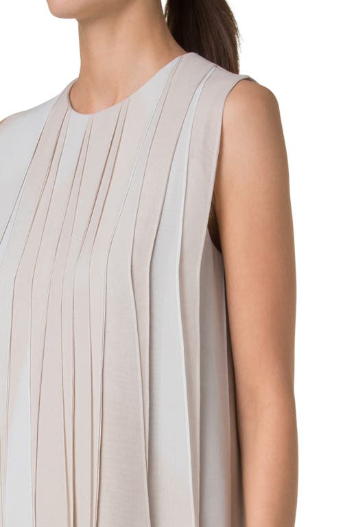 Akris Chiaroscuro Print Silk Georgette Shift Dress In Greige