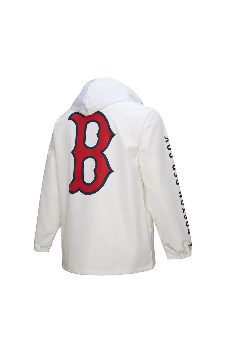 Mitchell & Ness Men's Mitchell & Ness White Boston Red Sox Vintage Full-Snap Hooded Coaches Jacket, Alternate, color, 