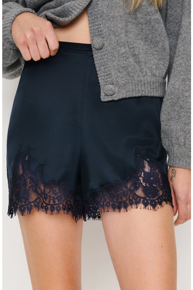 Fern Satin Shorts, Alternate, color, MIDNIGHT