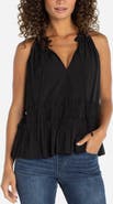 Liverpool Los Angeles Ruffle Tie Neck Sleeveless Top