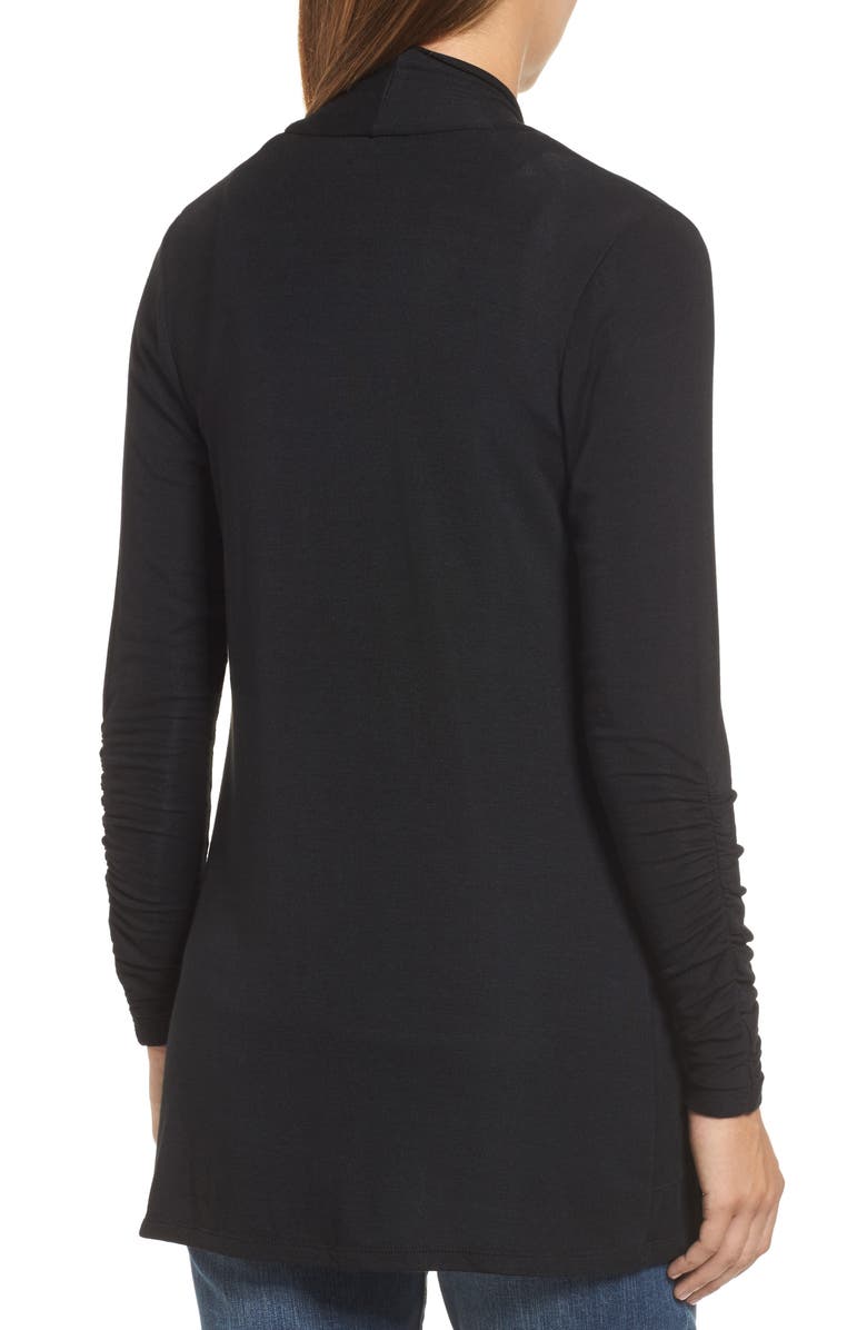 Bobeau Ruched Sleeve Cardigan, Alternate, color, 