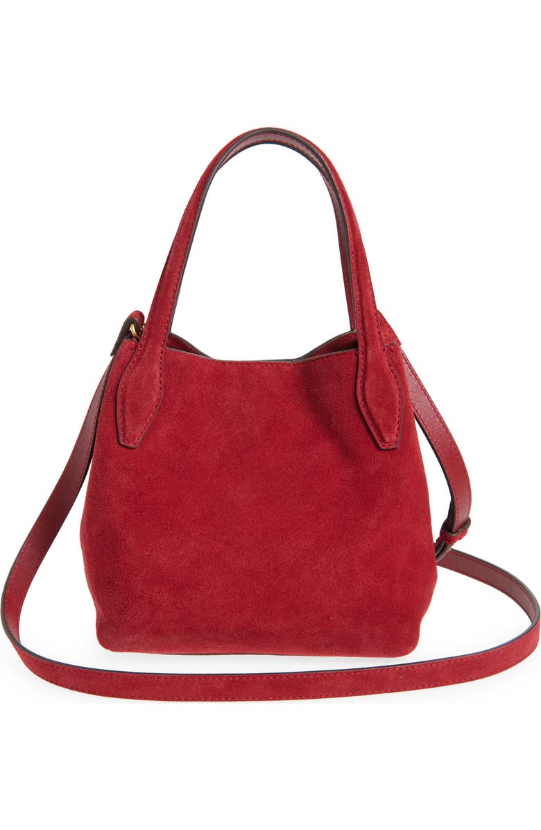 Madewell The Mini Suede Shopper Tote, Alternate, color, Wild Cranberry