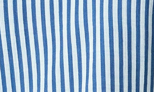 English Factory Stripe Sleeveless Peplum Top In Blue