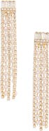 NORDSTROM RACK Crystal & Faux Pearl Fringe Drop Earrings