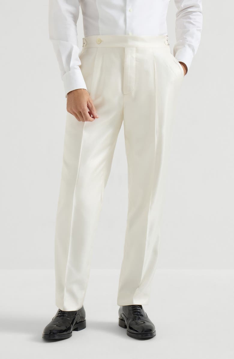 Brunello Cucinelli Tuxedo trousers, Alternate, color, Off-White